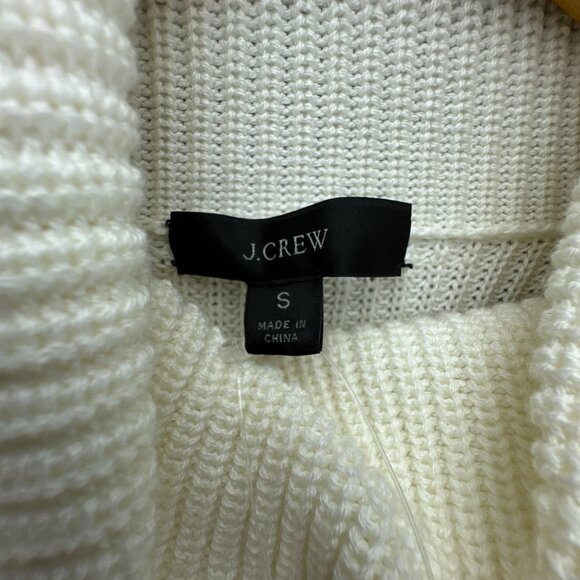 J Crew Sweater Womens Small Pullover Ivory Turtleneck Cotton Cashmere Relaxed - Picture 7 of 14